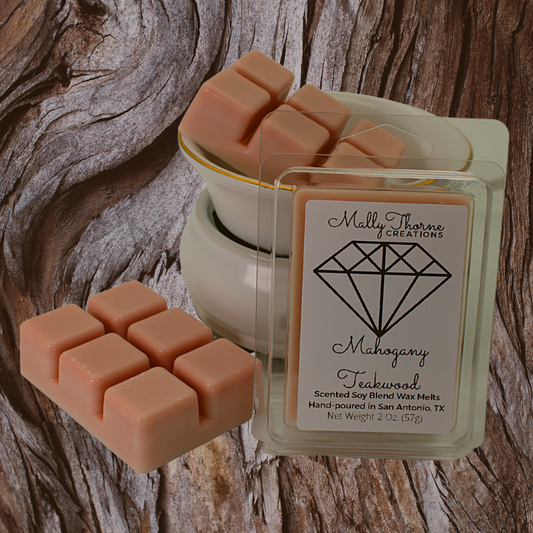 Mahogany & Teakwood Wax Melts - 2 Oz. clamshell