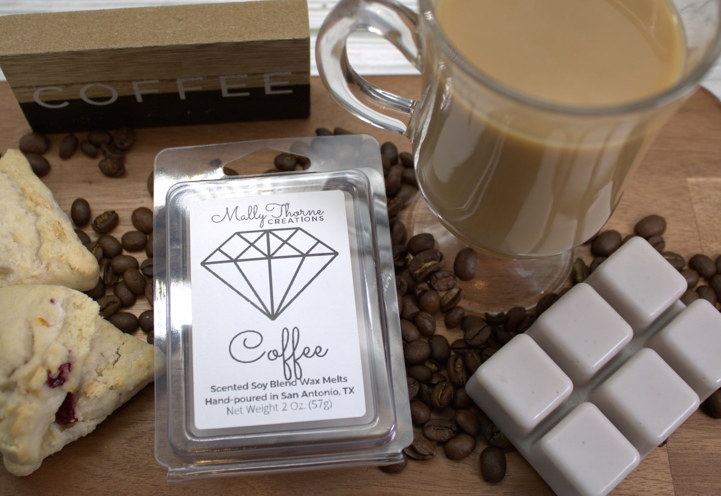 Coffee Wax Melts - 2 Oz. clamshell